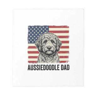 Aussiedoodle-Vater-patriotisches-vintage-Hunde-Shi Notizblock