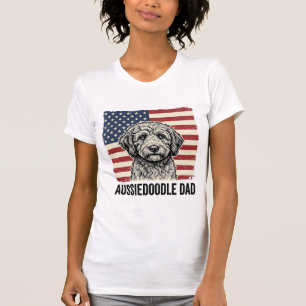 Aussiedoodle-Vater-patriotisches-vintage-Hunde-Shi T-Shirt