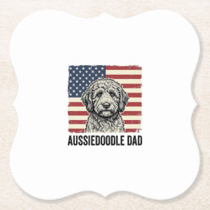 Aussiedoodle-Vater-patriotisches-vintage-Hunde-Shi Untersetzer