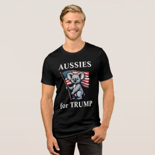Aussien für Trump Koala Bear American Flag Tri-Blend Shirt