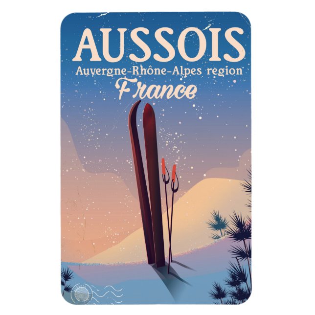 Aussois Auvergne-Rhône-Alpes Frankreich Skiposter Magnet (Vertikal)