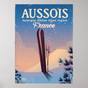 Aussois Auvergne-Rhône-Alpes Frankreich Skiposter Poster