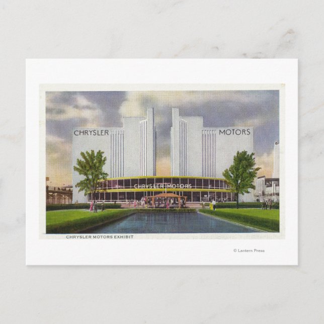 Ausstellung Chrysler Motors 1934 Weltmesse Postkarte (Vorderseite)
