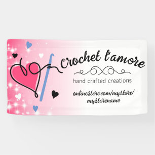 Ausstellung des Heftgarns, Hakenkaninchen, Stand Banner