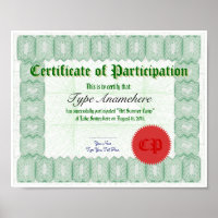 Ausstellung eines Teilnahmezertifikats