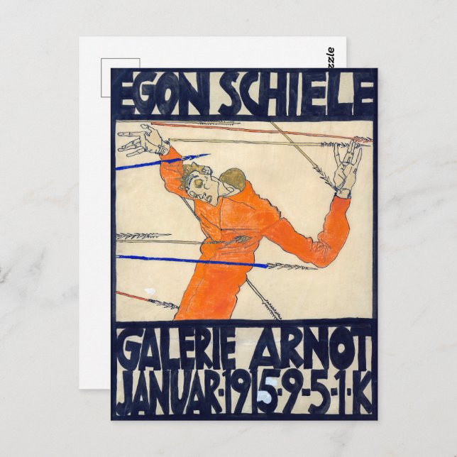 Ausstellung in der Arnot Gallery | Egon Schiele | Postkarte (Vorne/Hinten)