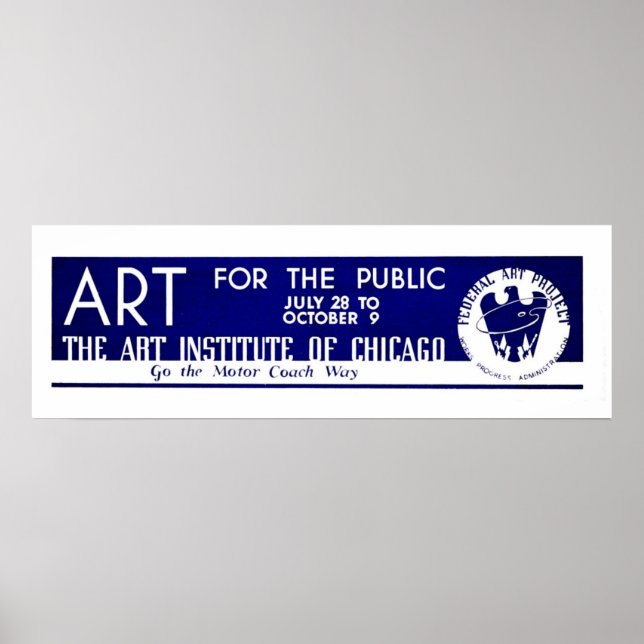 Ausstellung "Public Art Chicago" - Vintages WPA-Po Poster (Vorne)