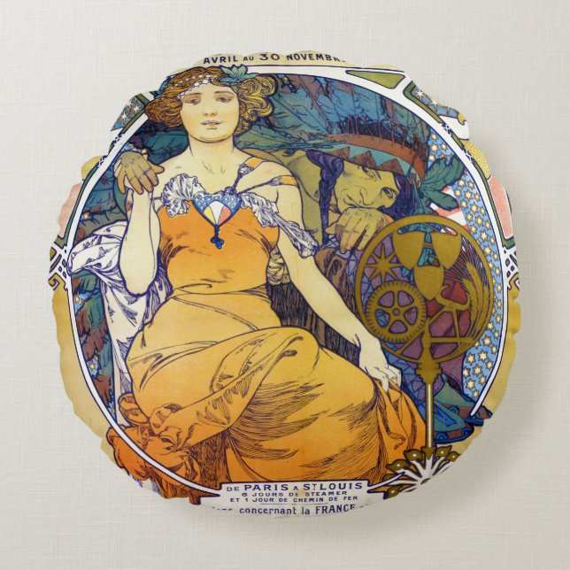 Ausstellung von St. Louis, Alphonse Mucha Kissen (Vorderseite)