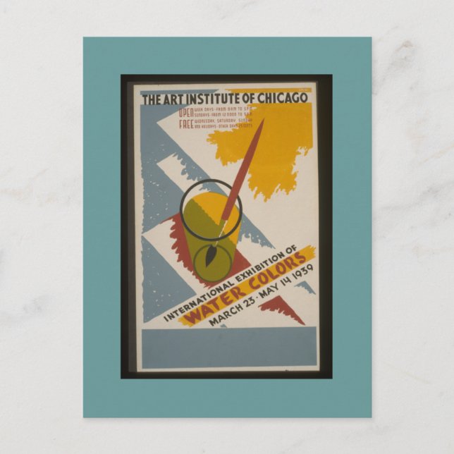 Ausstellung zu den Aquarellfarben von Postcard-WPA Postkarte (Vorderseite)