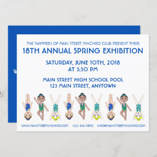 Ausstellung zum Schwimmbad mit Synchronisation Einladung