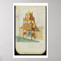 Ausstellungskabinett, c.1860s-70er (w/c & Bleistif