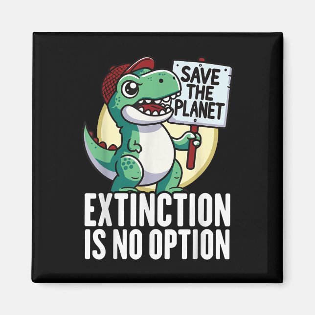Aussterben ist keine Option Dinosaurier Umwelt Pro Magnet (Vorne)