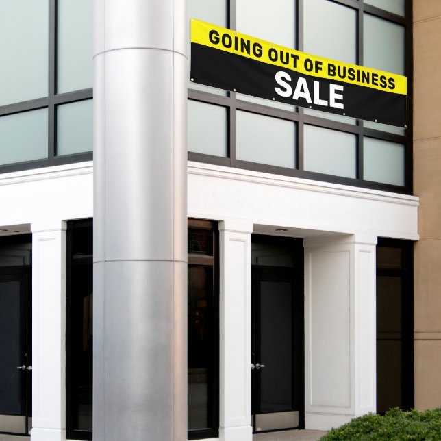 Ausstieg aus dem Verkauf großer Unternehmen Banner (Äußeres Gebäude)