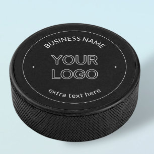 Austausch von Logos und Firmennamen Schwarz Eishockey Puck