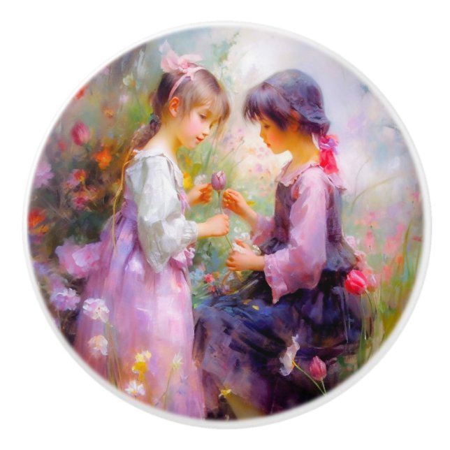 Austausch von Rose und Freundschaft Keramikknauf (Vorderseite)