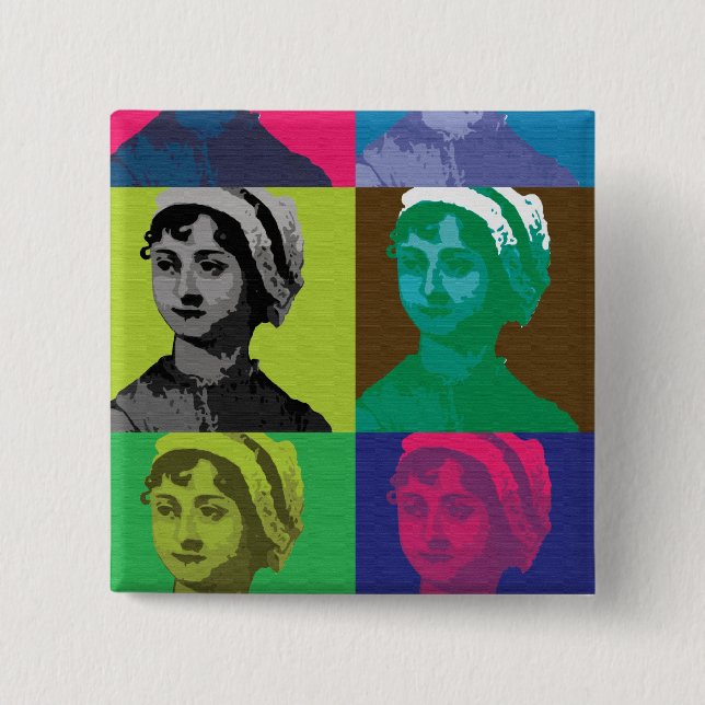 AustenPop -- Jane Austen-Art Button (Vorderseite)