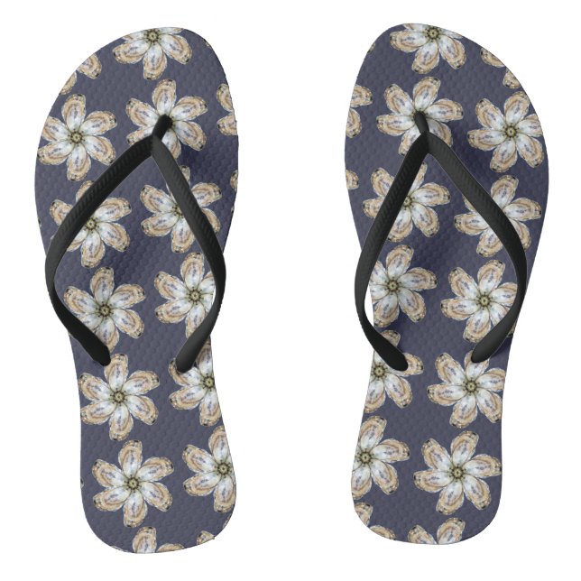 Auster Blume Flip Flops - Design A (Fußbett)