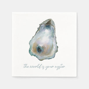 Auster in Aquarell Serviette
