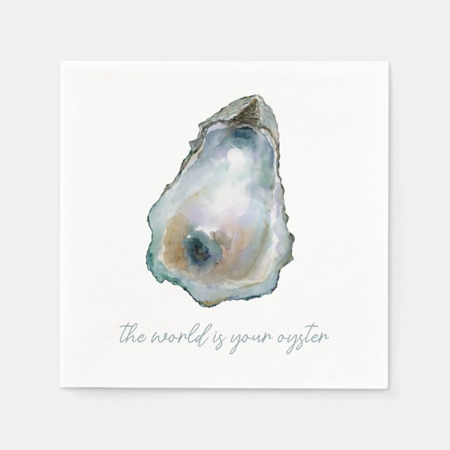Auster in Aquarell Serviette (Vorderseite)
