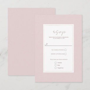Auster Pink & Gold Moderne Minimal-Hochzeits-RSVP RSVP Karte