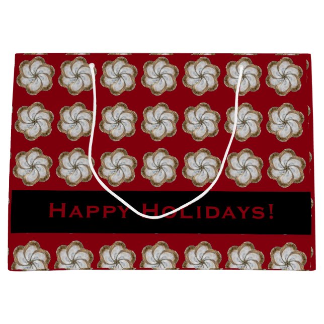 Austern-Blumen-Geschenk-Tasche - Entwurf C Große Geschenktüte (Vorderseite)