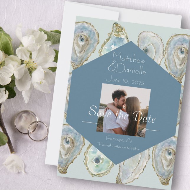 Austern Hochzeit mit Wasserfarben  Save The Date (Von Creator hochgeladen)