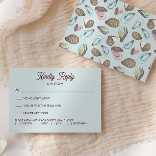 Austern-Roast-Hochzeitseinladung, RSVP Karte