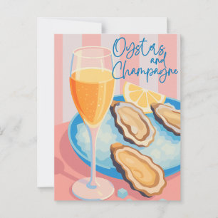 Austern und Champagner Elegant Postkarte