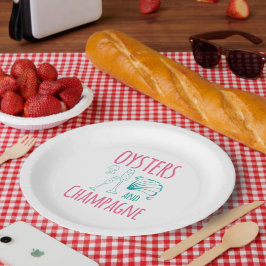 Austern und Champagner Pappteller