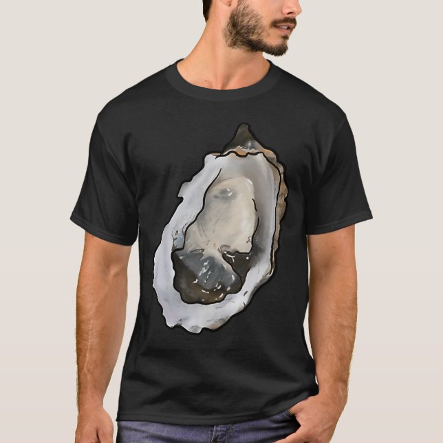 Austern und Perlen in Sahne T-Shirt (Vorderseite)