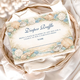 Austern- und Seesternstrand-Windel-Raffle Begleitkarte