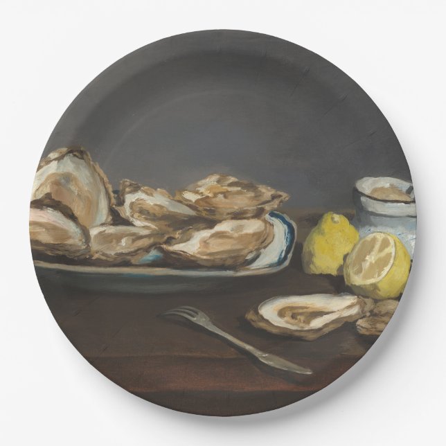 Austern (von Edouard Manet) Pappteller (Vorderseite)