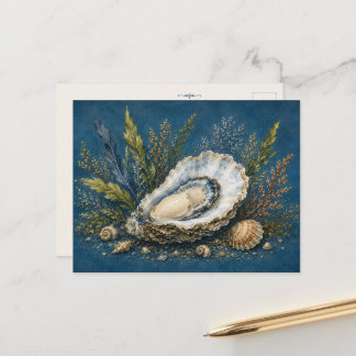 Austern-Wasserfarben inspirierte Tiefsee-Postkarte Postkarte
