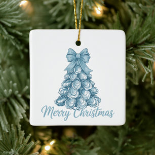 Austernbaum-Bogen Preppy Frohe Weihnachten Coquett Keramikornament