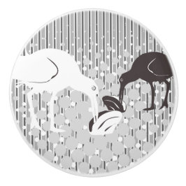 Austernfänger-Silhouette - Schublade Keramikknauf