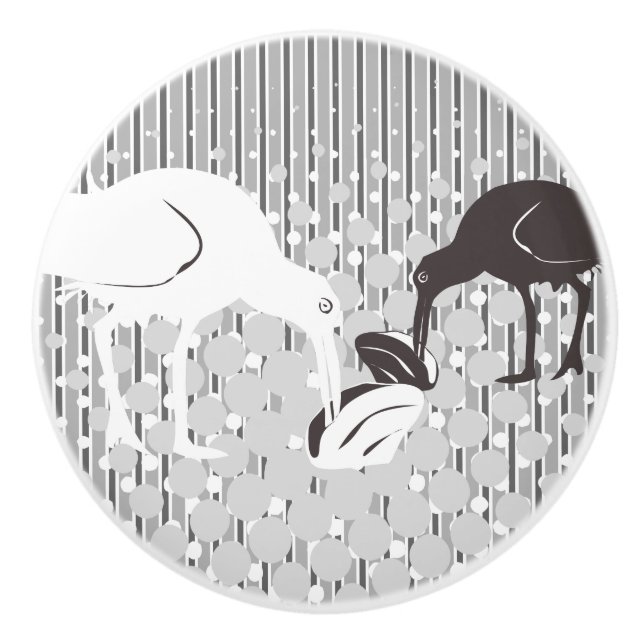 Austernfänger-Silhouette - Schublade Keramikknauf (Vorderseite)