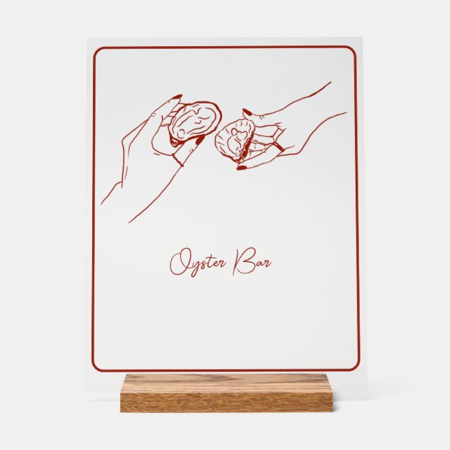 Austernroter zeichn acrylschild (Vorderseite)