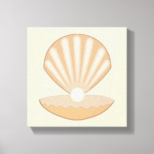 Austernschale und Perle Geschlechtsneutral Leinwanddruck (Vorderseite)
