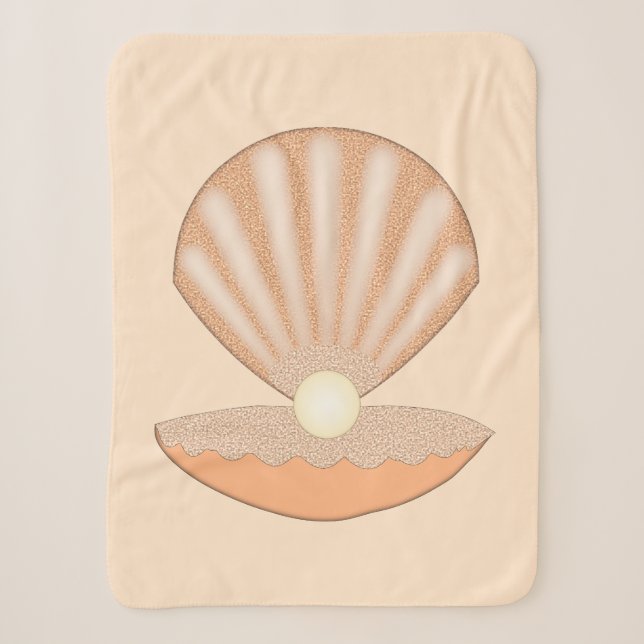 Austernschale und Perle Geschlechtsneutral Sherpadecke (Vorderseite)