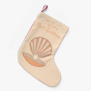 Austernschale und Perle Geschlechtsneutrale Anpass Kleiner Weihnachtsstrumpf
