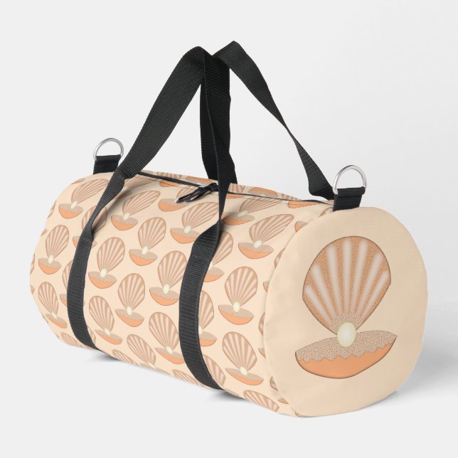 Austernschale und Perle geschlechtsneutrale Windel Duffle Bag (Linke Seite)