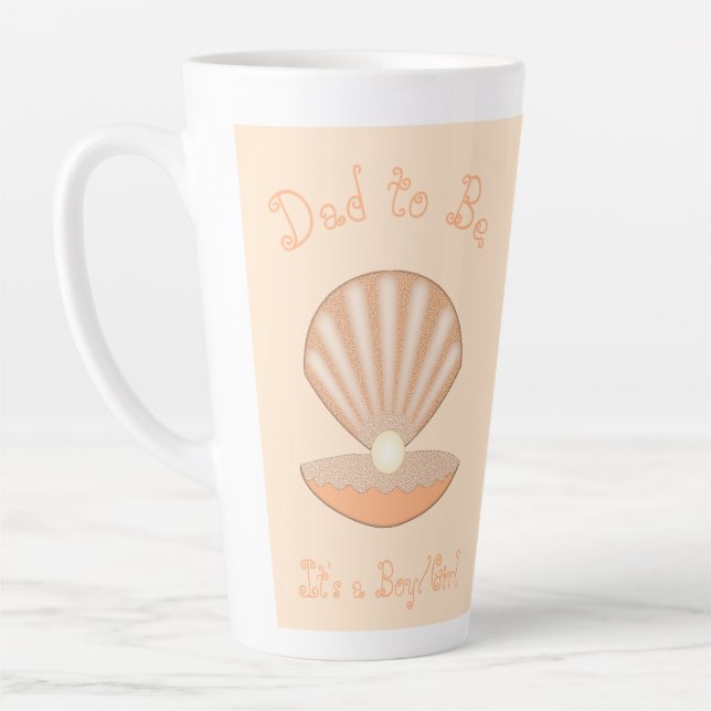 Austernschale und Perle Geschlechtsneutrales Dad-t Milchtasse (Links)