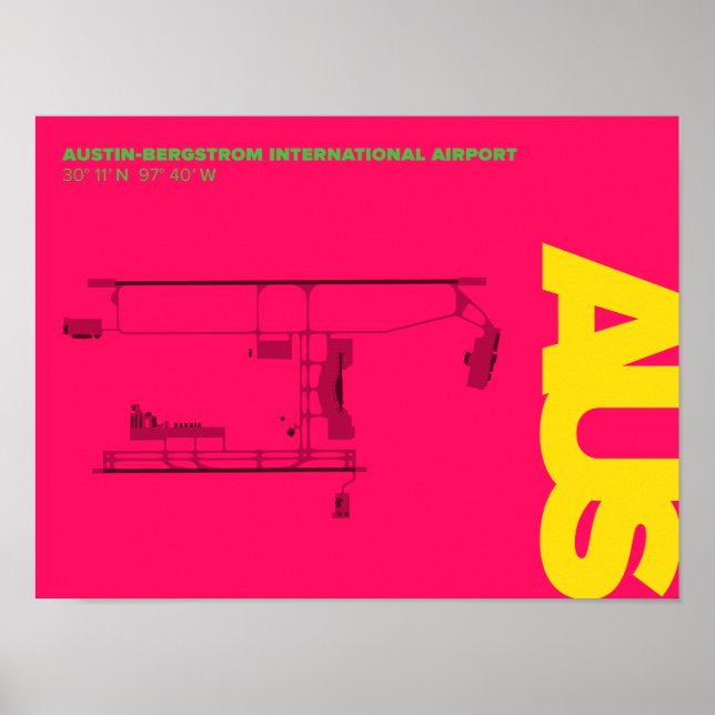 Austin Airport (AUS) Diagramm Poster (Vorne)