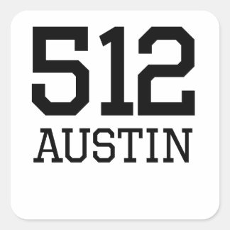 Austin Area Code 512 Quadratischer Aufkleber