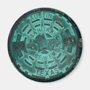 Austin City Texas Manhole Cover Magnet
