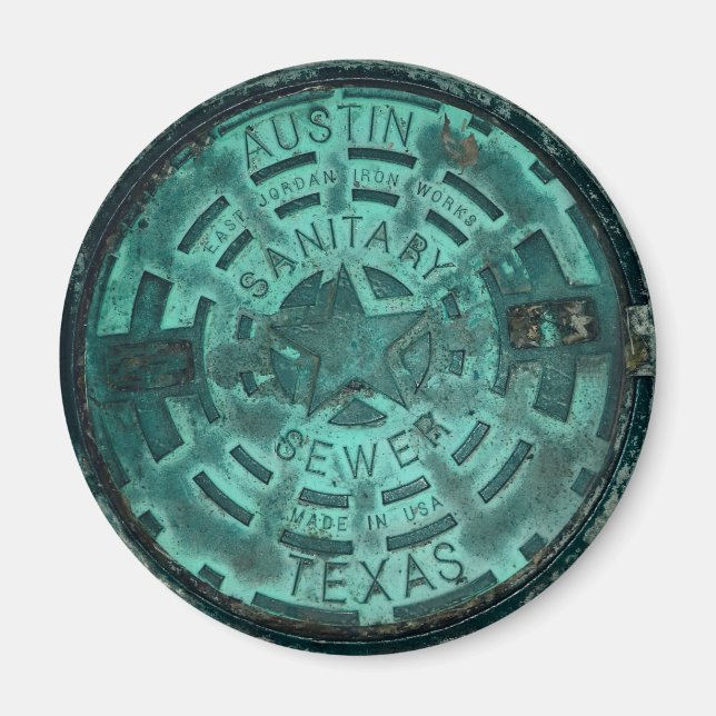 Austin City Texas Manhole Cover Magnet (Vorne)