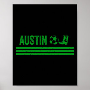 Austin Cowboy-Stiefel-Fußballverein Poster