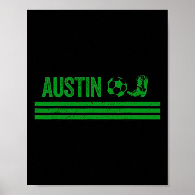 Austin Cowboy-Stiefel-Fußballverein  Poster (Vorne)