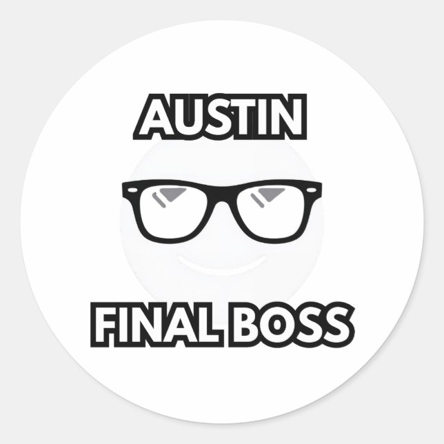 Austin Endgegner Cool Emoji Runder Aufkleber (Vorderseite)