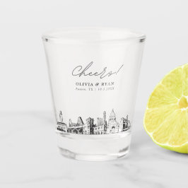 Austin Gastgeschenk Hochzeit Personalisiert Cheers Schnapsglas